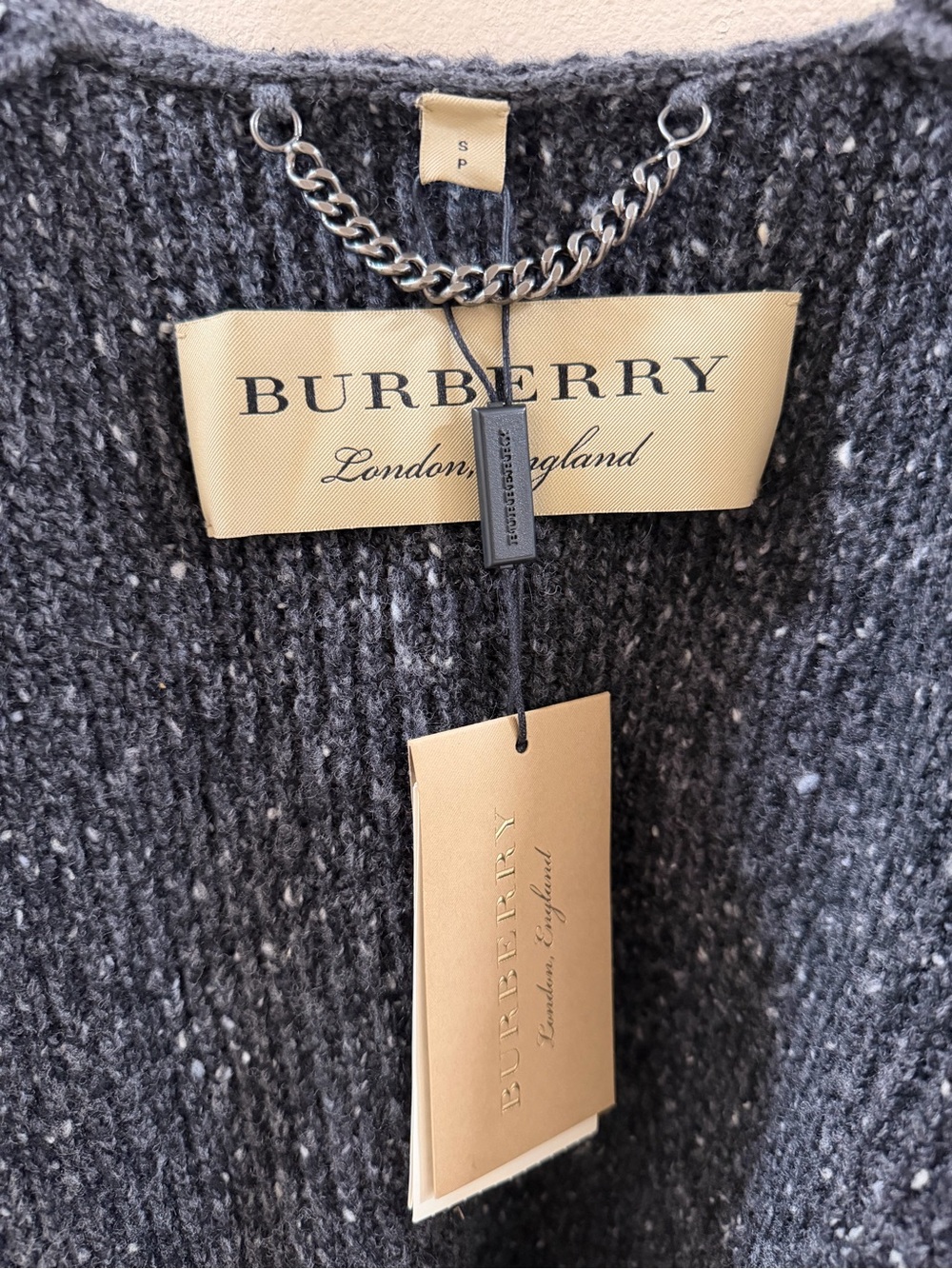 Burberry Mohair Knit Tweed Cardigan in gray